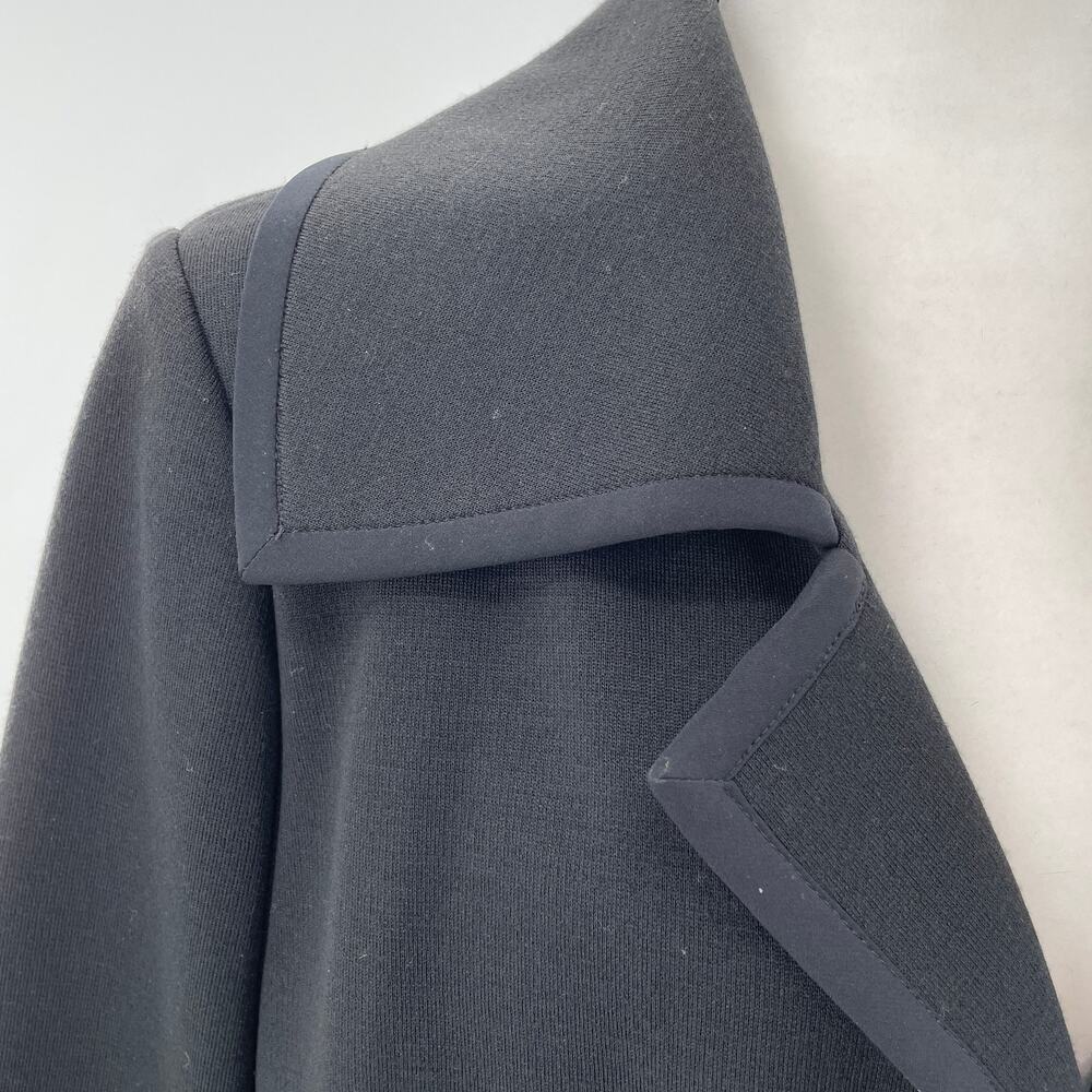 St John Black Knit Cropped Long Sleeve Luxury Designer Swing Jacket Blazer 12 - Picture 6 of 15